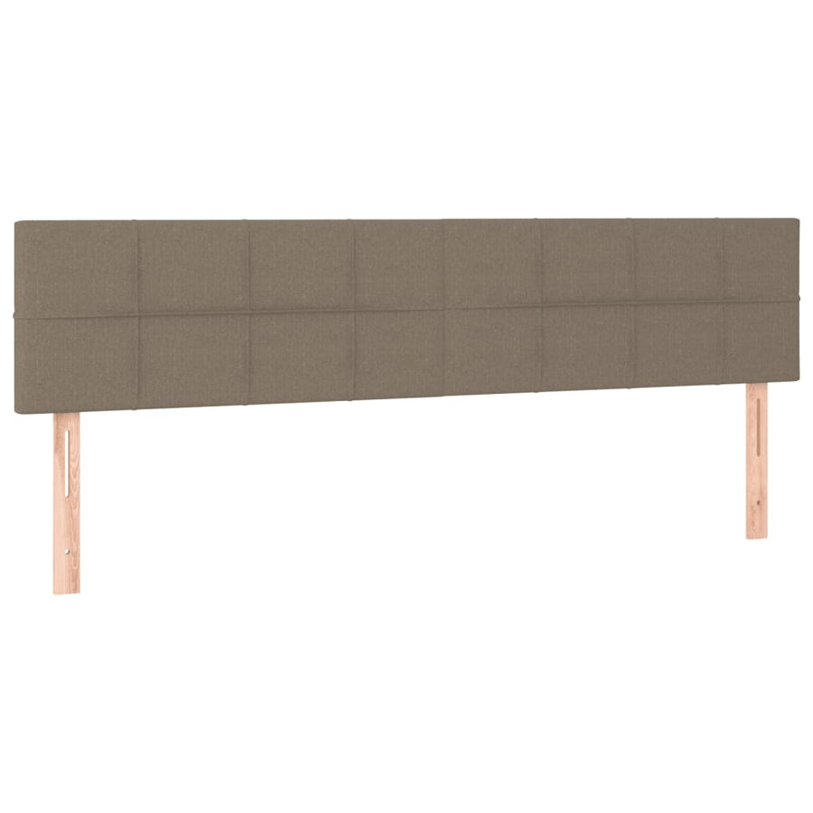 Boxspring Met Matras Stof Taupe 200 x 200 cm Blok met vierkanten