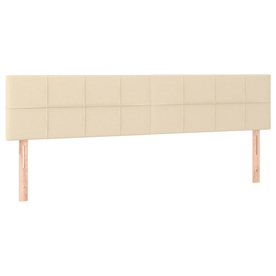 Boxspring met matras stof crèmekleurig 200x200 cm 200 x 200 cm Blok met vierkanten