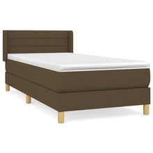 Boxspring Met Matras Stof Donkerbruin 90 x 200 cm Horizontale strepen