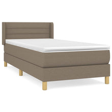 Boxspring Met Matras Stof Taupe 90 x 200 cm Horizontale strepen