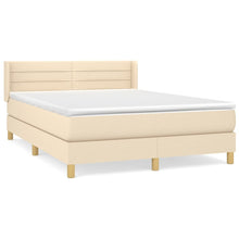 Boxspring met matras stof crèmekleurig 140x190 cm 140 x 190 cm Crème