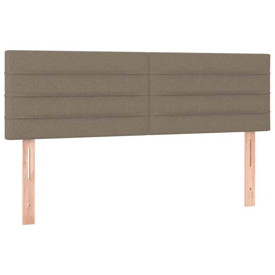 Boxspring Met Matras Stof Taupe 140 x 200 cm Horizontale strepen