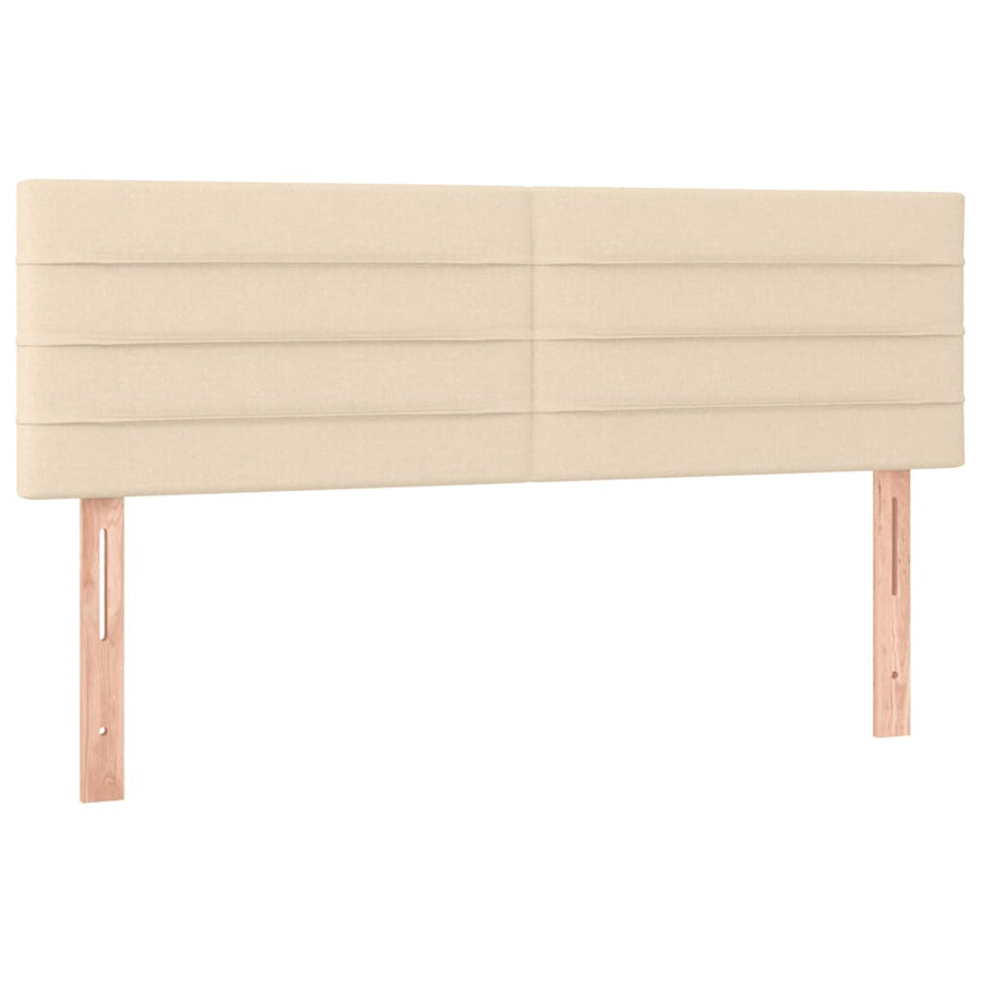 Boxspring met matras stof crèmekleurig 140x200 cm 140 x 200 cm Crème