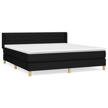 Boxspring Met Matras Stof Zwart 180 x 200 cm Horizontale strepen