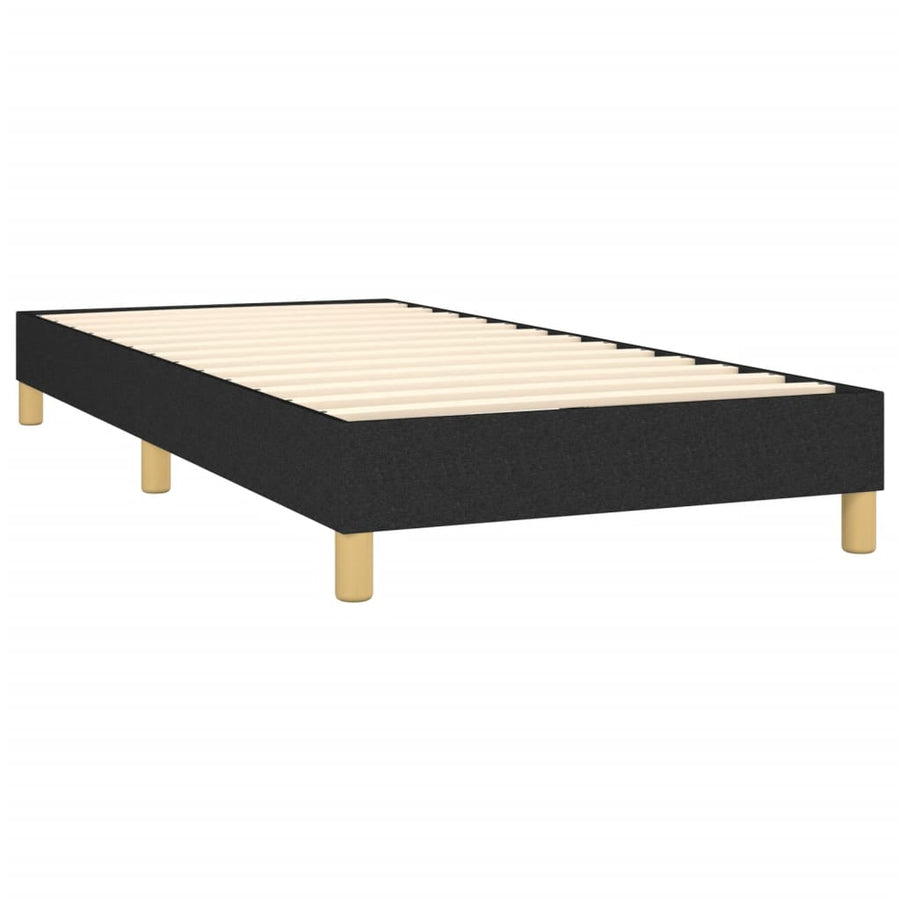 Boxspring Met Matras Stof Zwart 80 x 200 cm Verticale strepen
