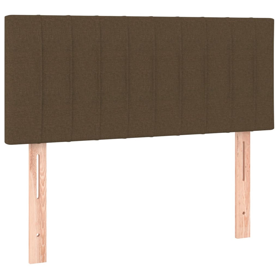 Boxspring Met Matras Stof Donkerbruin 80 x 200 cm Verticale strepen