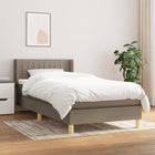 Boxspring Met Matras Stof Taupe 80 x 200 cm Verticale strepen