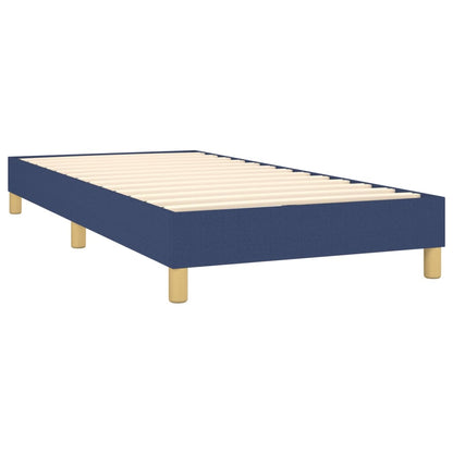 Boxspring Met Matras Stof Blauw 80 x 200 cm Verticale strepen