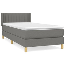 Boxspring Met Matras Stof Donkergrijs 90 x 190 cm Verticale strepen