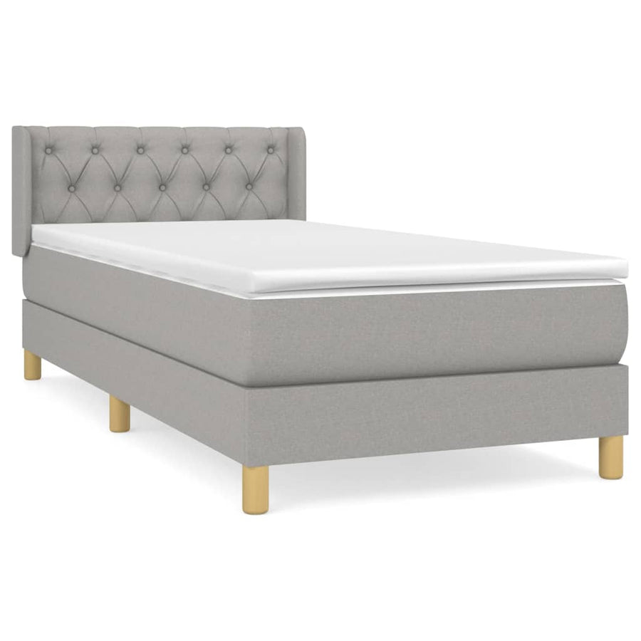 Boxspring Met Matras Stof Lichtgrijs 80 x 200 cm Getuft ontwerp