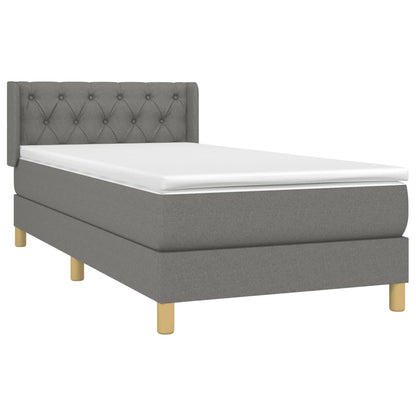 Boxspring Met Matras Stof Donkergrijs 80 x 200 cm Getuft ontwerp