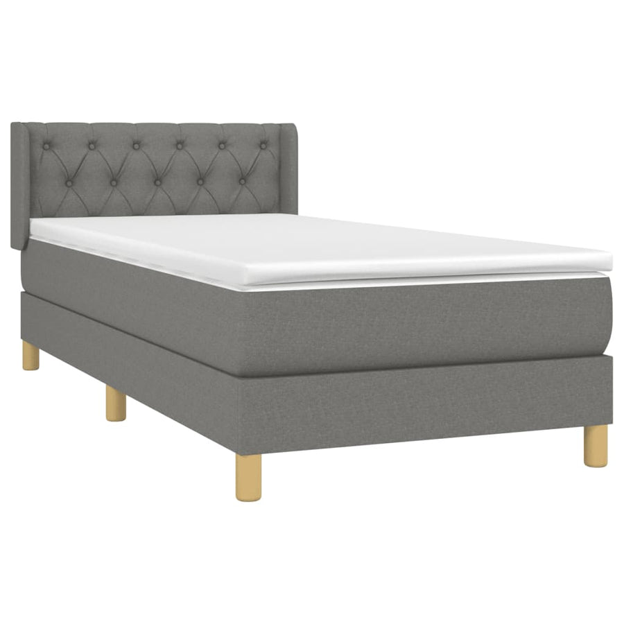 Boxspring Met Matras Stof Donkergrijs 80 x 200 cm Getuft ontwerp