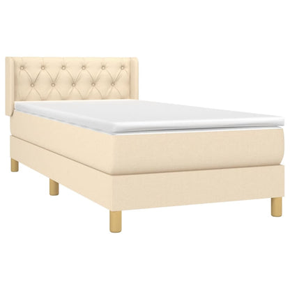 Boxspring met matras stof crèmekleurig 80x200 cm 80 x 200 cm Getuft ontwerp