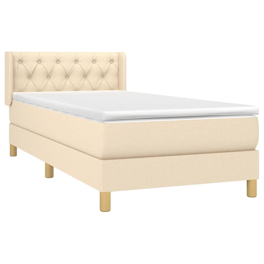 Boxspring met matras stof crèmekleurig 80x200 cm 80 x 200 cm Getuft ontwerp