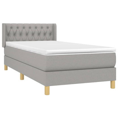 Boxspring Met Matras Stof Lichtgrijs 90 x 190 cm Getuft ontwerp