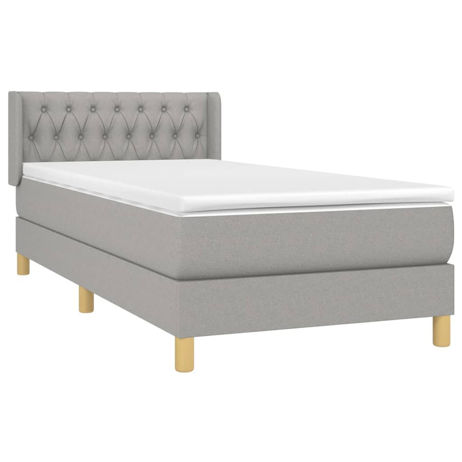 Boxspring Met Matras Stof Lichtgrijs 90 x 200 cm Getuft ontwerp