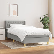 Boxspring 90x200 cm lichtgrijs met matras