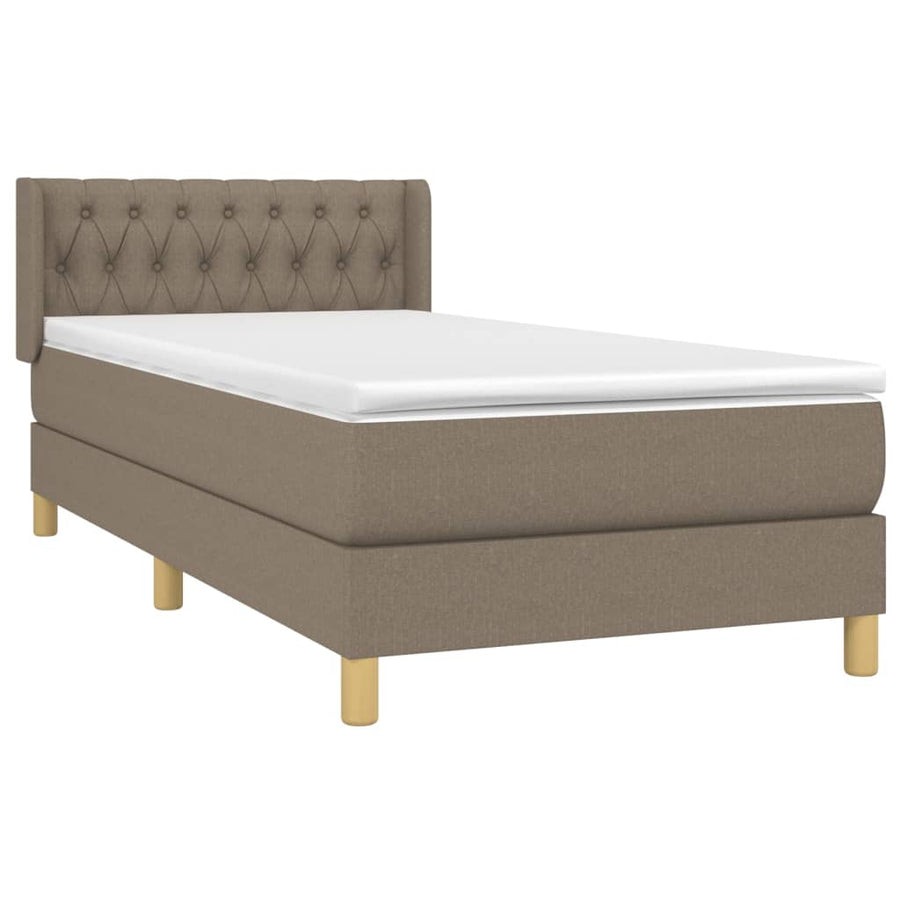 Boxspring Met Matras Stof Taupe 90 x 200 cm Getuft ontwerp