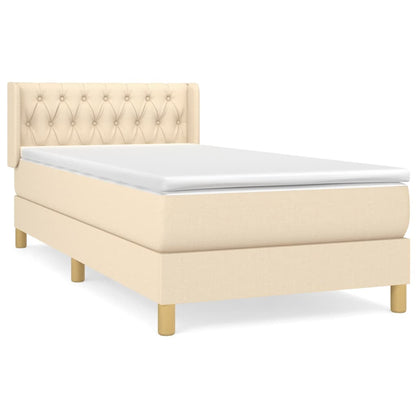 Boxspring met matras stof crèmekleurig 90x200 cm 90 x 200 cm Getuft ontwerp