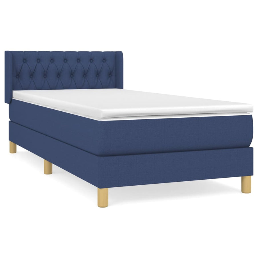 Boxspring Met Matras Stof Blauw 90 x 200 cm Getuft ontwerp