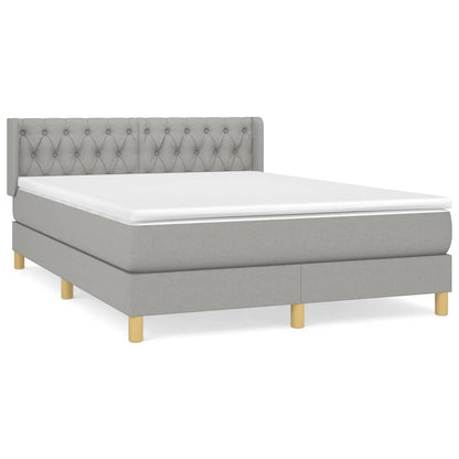 Boxspring Met Matras Stof Lichtgrijs 140 x 190 cm Getuft ontwerp