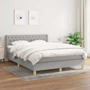 Boxspring met matras 140x190 cm lichtgrijs