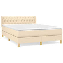Boxspring met matras stof crèmekleurig 140x190 cm 140 x 190 cm Crème