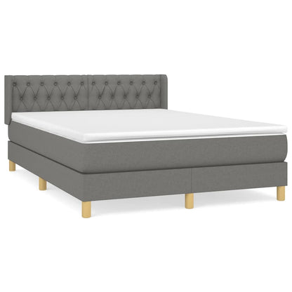 Boxspring Met Matras Stof Donkergrijs 140 x 200 cm Getuft ontwerp