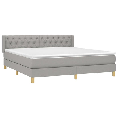 Boxspring Met Matras Stof Lichtgrijs 160 x 200 cm Getuft ontwerp