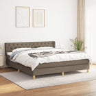 Boxspring Met Matras Stof Taupe 160 x 200 cm Getuft ontwerp