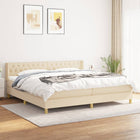 Boxspring Met Matras Stof Kleurig Crème 160 x 200 cm Getuft ontwerp