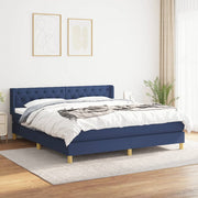 Boxspring met matras 160x200 cm blauw stof