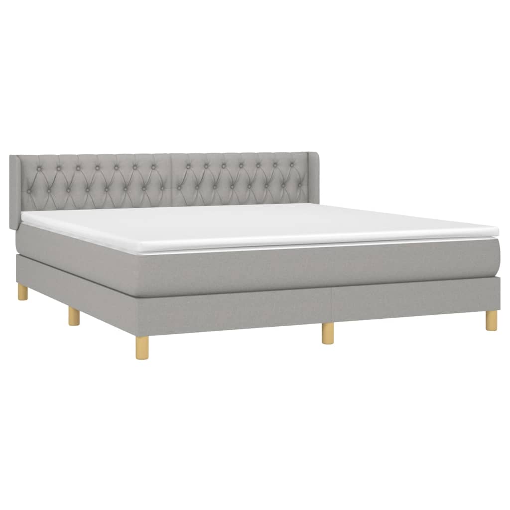 Boxspring Met Matras Stof Lichtgrijs 180 x 200 cm Getuft ontwerp