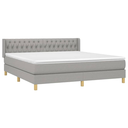 Boxspring Met Matras Stof Lichtgrijs 180 x 200 cm Getuft ontwerp
