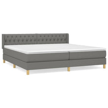 Boxspring Met Matras Stof Donkergrijs 200 x 200 cm Getuft ontwerp