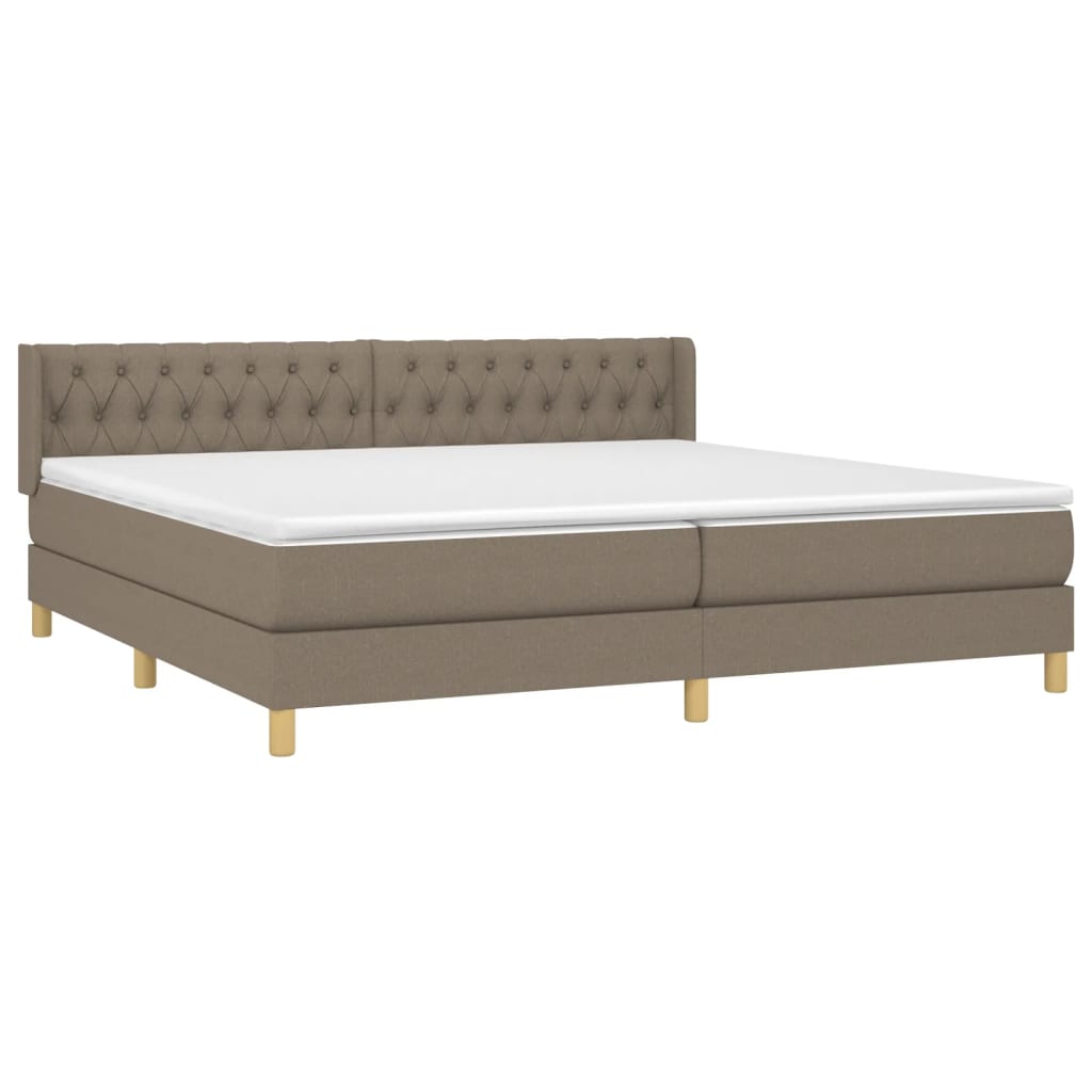 Boxspring Met Matras Stof Taupe 200 x 200 cm Getuft ontwerp