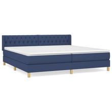 Boxspring Met Matras Stof Blauw 200 x 200 cm Getuft ontwerp