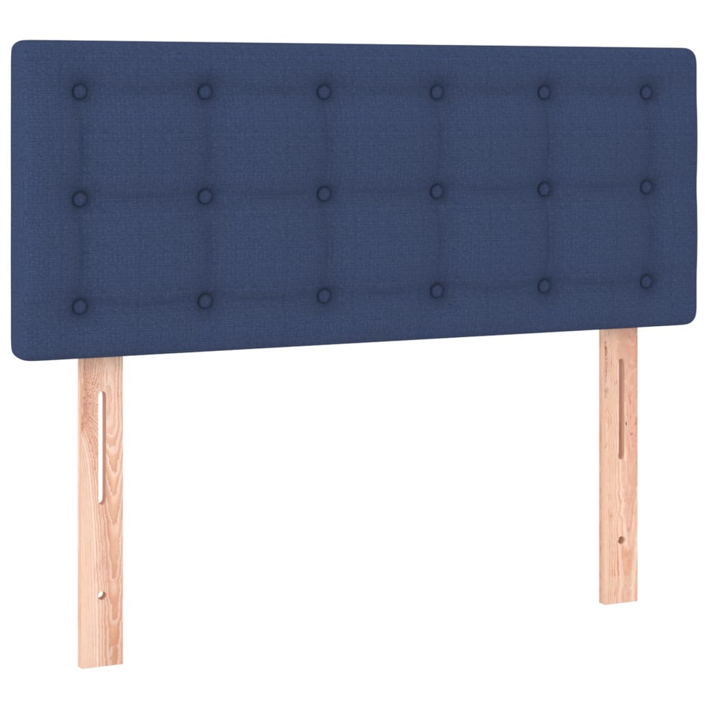 Boxspring Met Matras Stof Blauw 90 x 190 cm Knopen