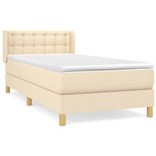 Boxspring Met Matras Stof Kleurig Crème 100 x 200 cm Knopen