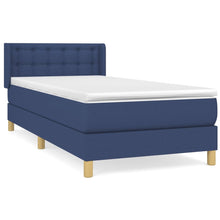 Boxspring Met Matras Stof Blauw 100 x 200 cm Knopen