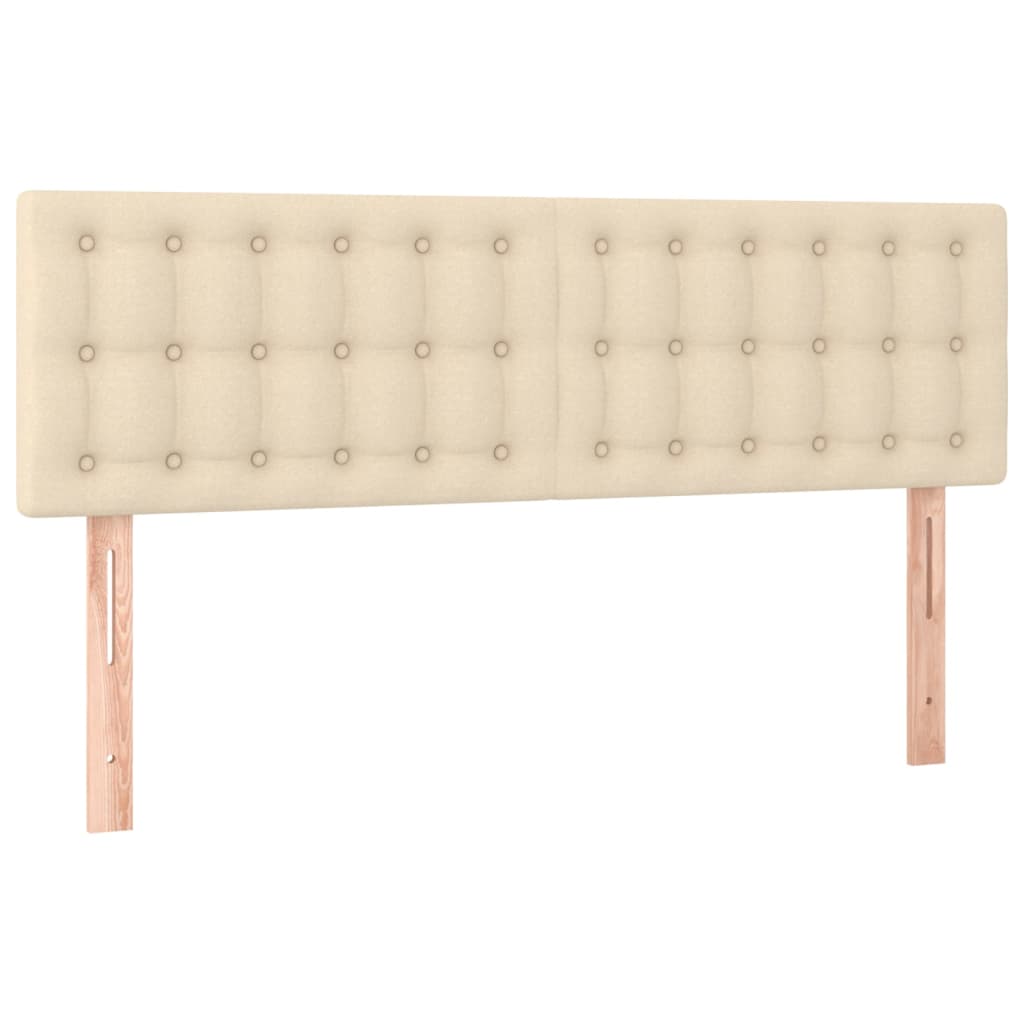 Boxspring Met Matras Stof Kleurig Crème 140 x 190 cm Knopen
