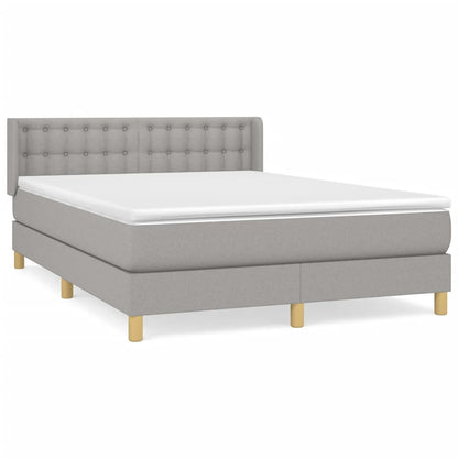 Boxspring Met Matras Stof Lichtgrijs 140 x 200 cm Knopen