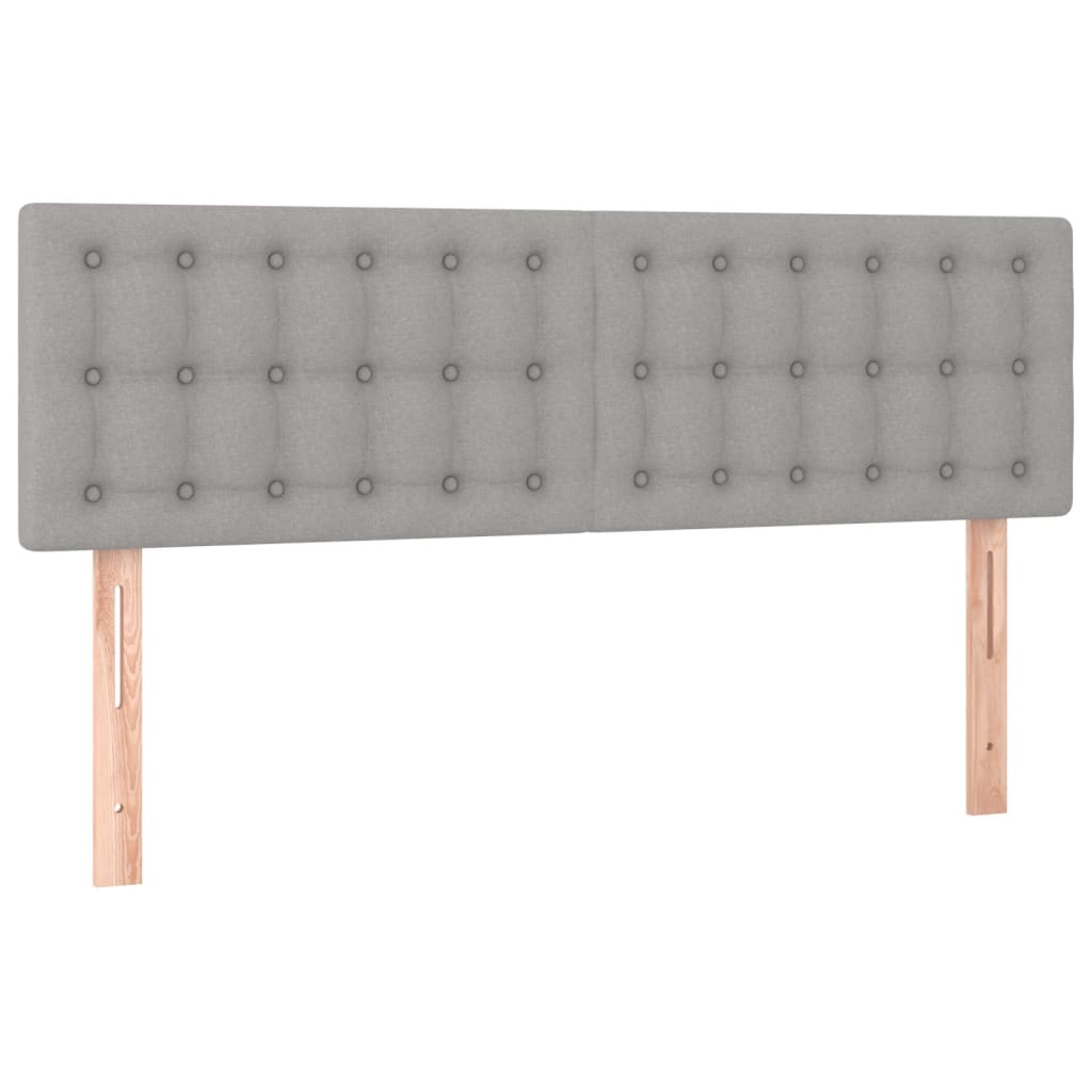 Boxspring Met Matras Stof Lichtgrijs 140 x 200 cm Knopen
