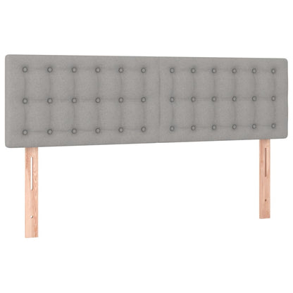 Boxspring Met Matras Stof Lichtgrijs 140 x 200 cm Knopen