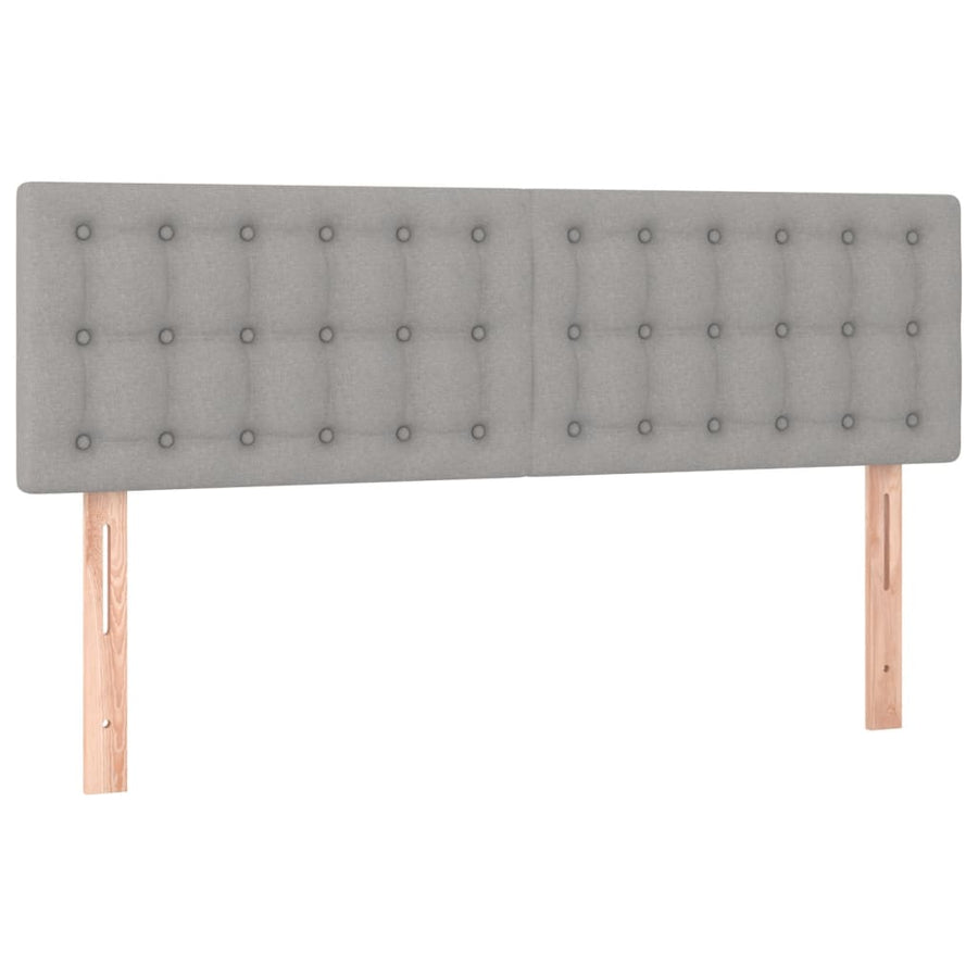 Boxspring Met Matras Stof Lichtgrijs 140 x 200 cm Knopen