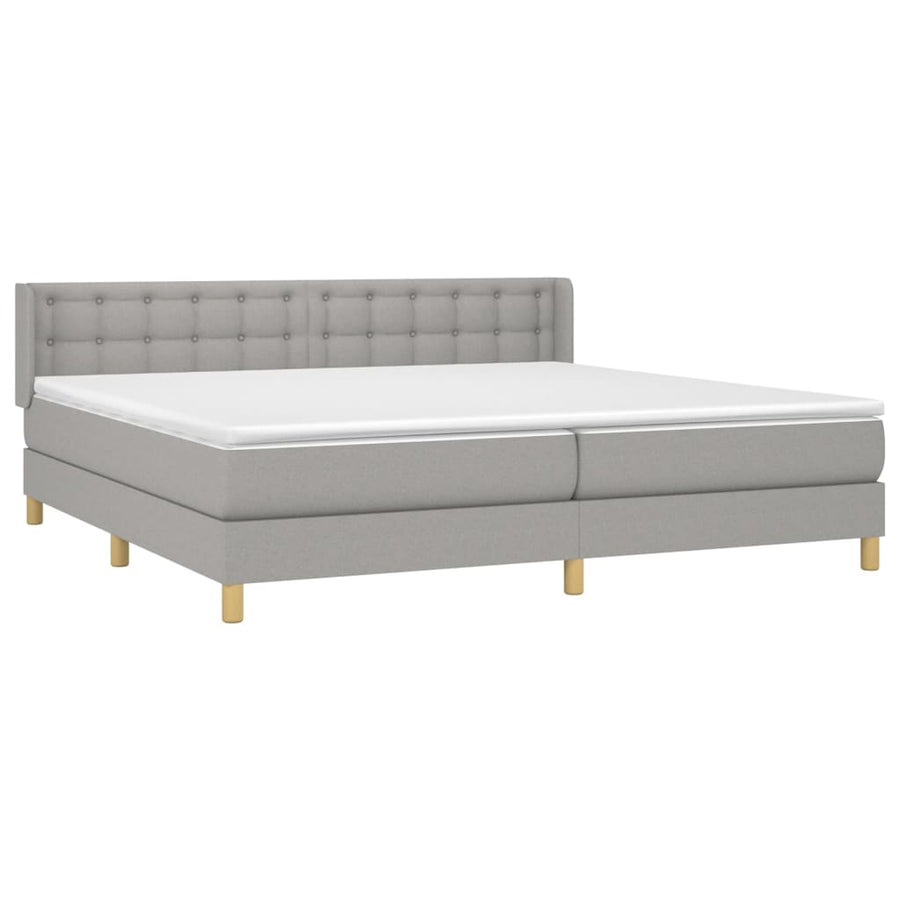 Boxspring Met Matras Stof Lichtgrijs 160 x 200 cm Knopen