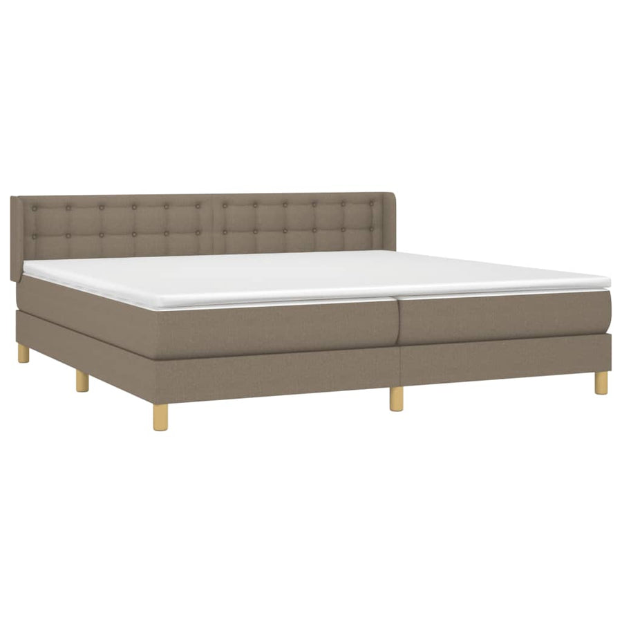 Boxspring Met Matras Stof Taupe 160 x 200 cm Knopen