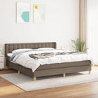 Boxspring Met Matras Stof Taupe 160 x 200 cm Knopen