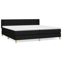 Boxspring Met Matras Stof Zwart 180 x 200 cm Knopen