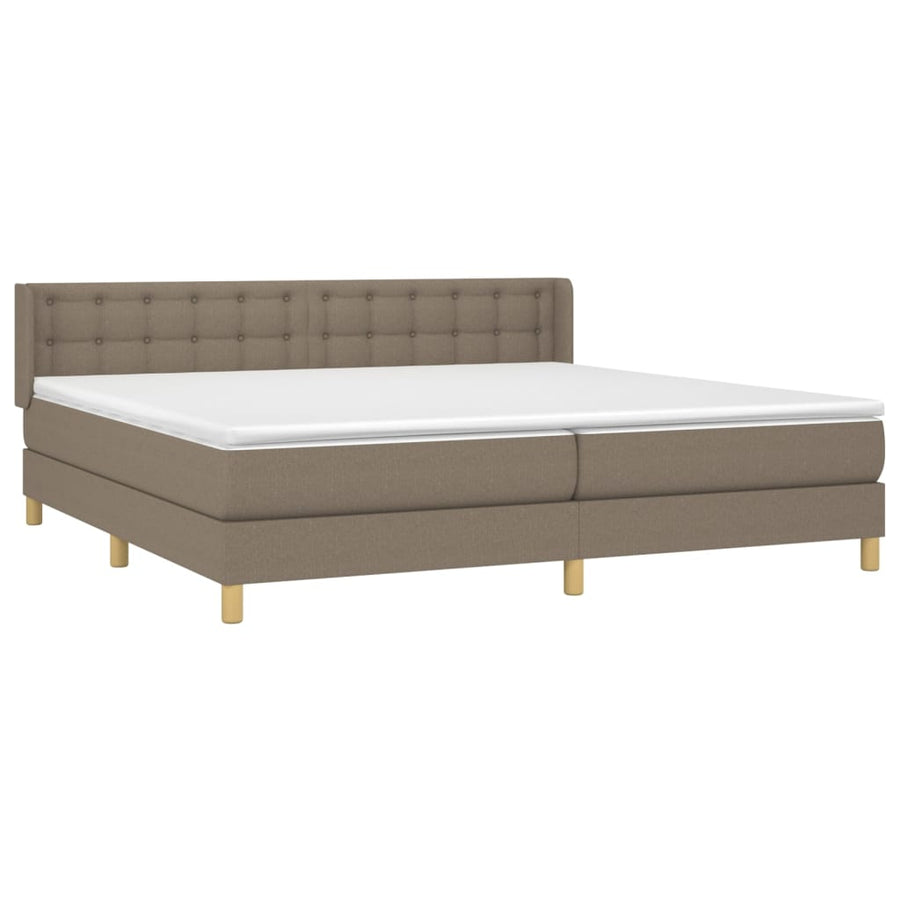 Boxspring Met Matras Stof Taupe 180 x 200 cm Knopen